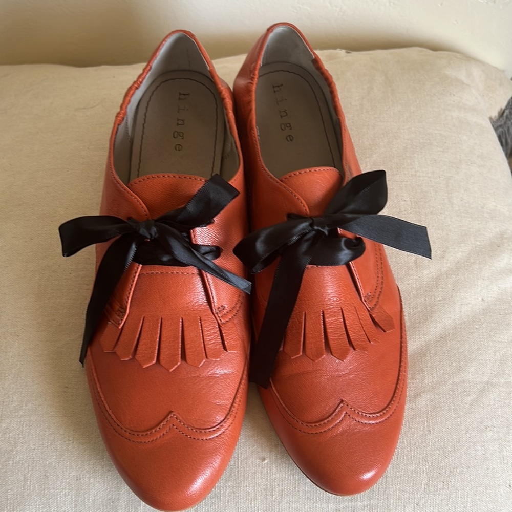 Nordstrom Hinge orange Leather flat shoes